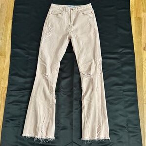 By Egreis Light Pink Size M Distressed Flare Jeans